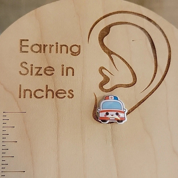 EMT Ambulance Stud Earrings - Picture 4 of 7